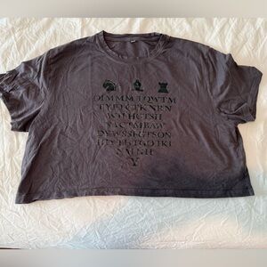 Gray Harry Potter Chess Scene Crop Top